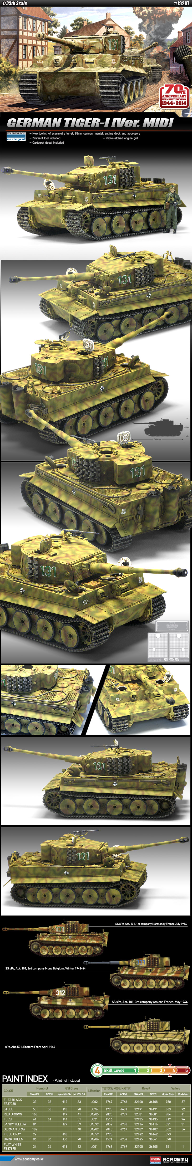 ドイツ 重戦車 ティーガー I 中期 生産型 - アカデミー 13287