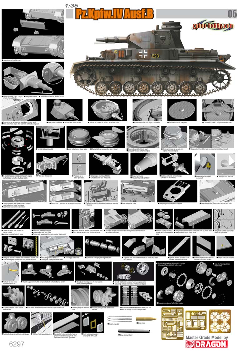 ドイツ IV号戦車 B型 w/ 増加装甲 - ドラゴン / サイバーホビー 6297