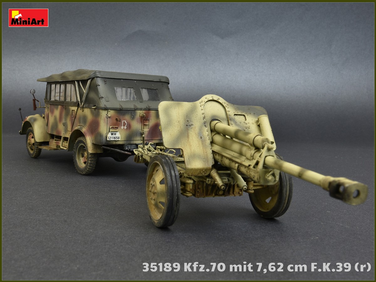 ドイツ メルセデス ベンツ L1500A 兵員輸送 トラック Kfz.70 & 7.62cm F.K.39(r) 牽引 - ミニアート 35189