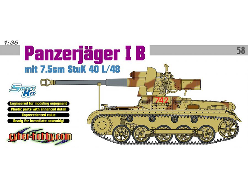 ドイツ I号戦車 B型 対戦車 自走砲 7.5cm Stuk40 L/48 搭載 – ドラゴン / サイバーホビー 6673