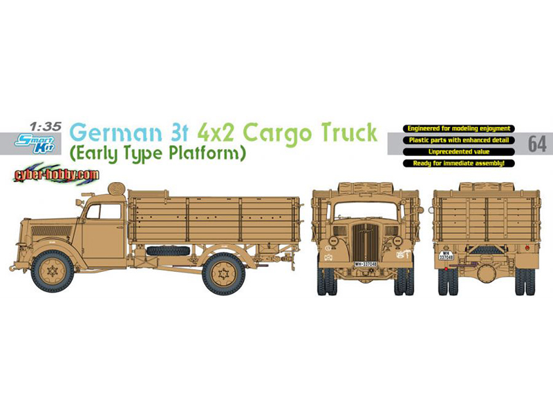 ドイツ オペル ブリッツ 3トン カーゴ トラック 前期 荷台 タイプ – ドラゴン / サイバーホビー 6716