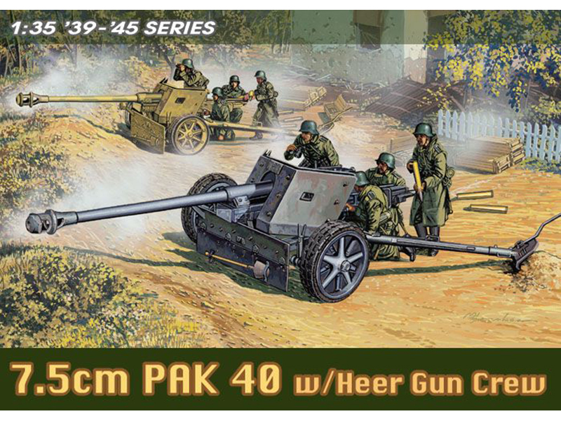 ドイツ 7.5cm Pak40 対戦車砲 ドイツ国防軍 砲兵 フィギュア 4体付き – ドラゴン 6249