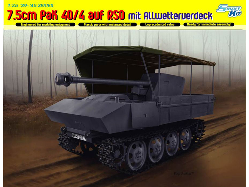 ドイツ 7.5cm Pak40/4 対戦車砲 搭載 RSO トラクター 全天候型カバー付き – ドラゴン 6679