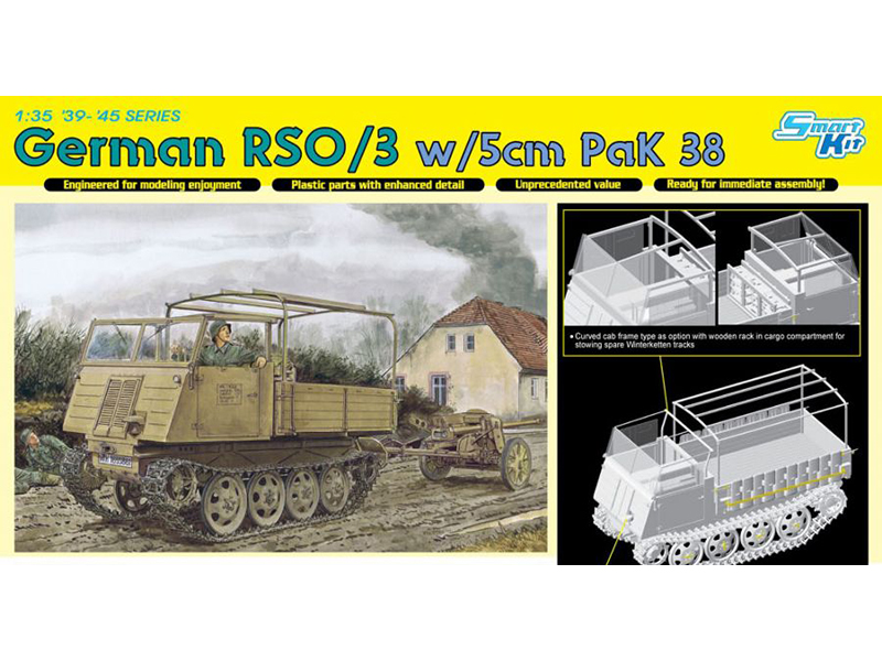 ドイツ RSO / 03 トラクター ディーゼルエンジン型 5cm Pak38 対戦車砲 牽引 – ドラゴン 6684