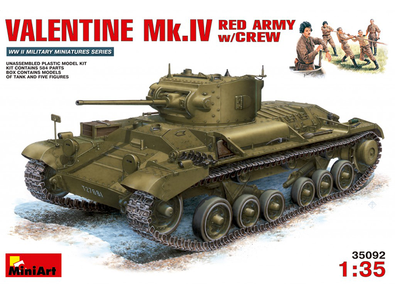 ソビエト 歩兵戦車 バレンタイン Mk.IV 戦車兵 フィギュア 5体付き – ミニアート 35092