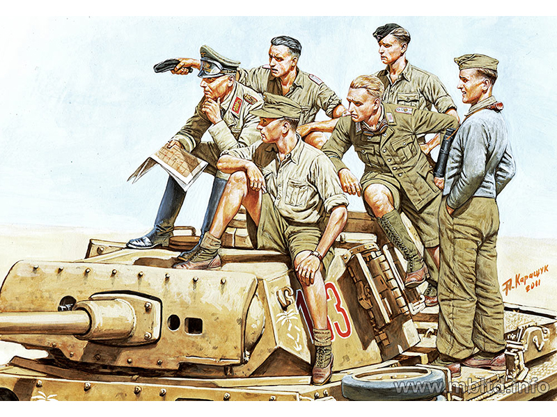 ドイツ ドイツアフリカ軍団 DAK ロンメル将軍 & 司令部将校 6体セット – マスターボックス 3561